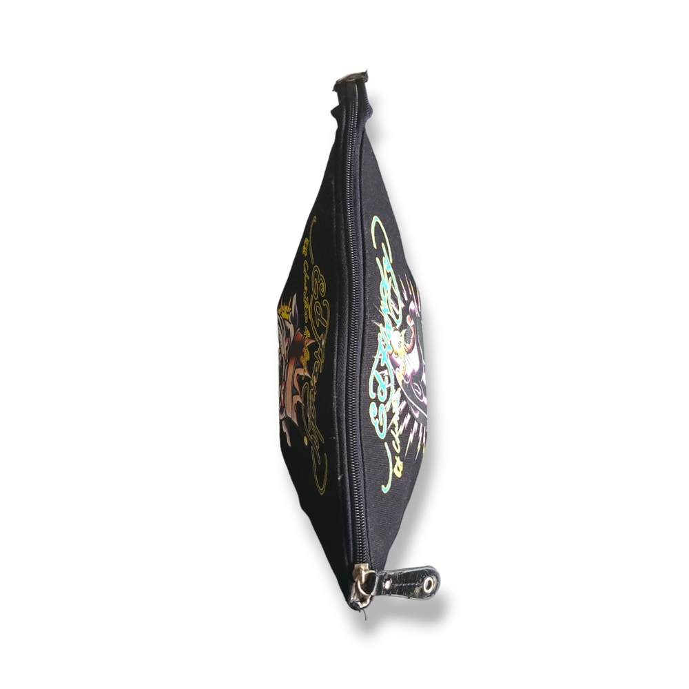 Ed Hardy | Y2K | Cute Black Panther/Bulldog Graphic Cosmetic Travel Bag - Picture 5 of 14